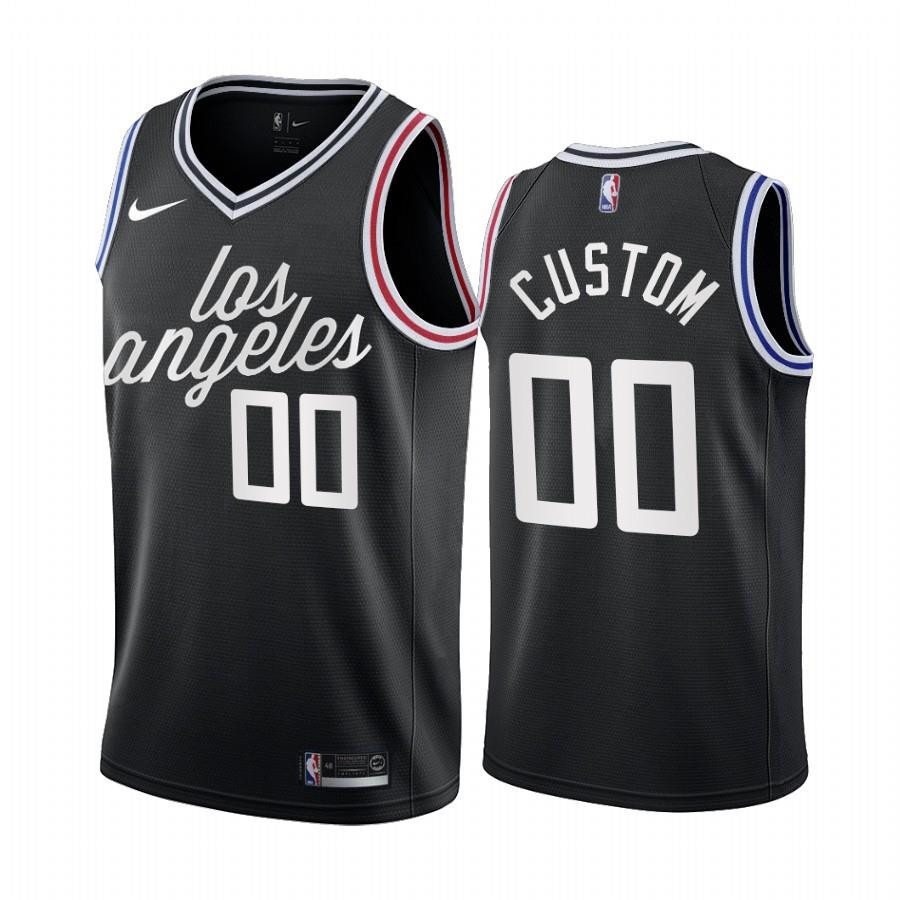 Custom 2022-23 Los Angeles Clippers Black 00 City Edition Stitched Jersey Cursive – Men Stitched Jersey