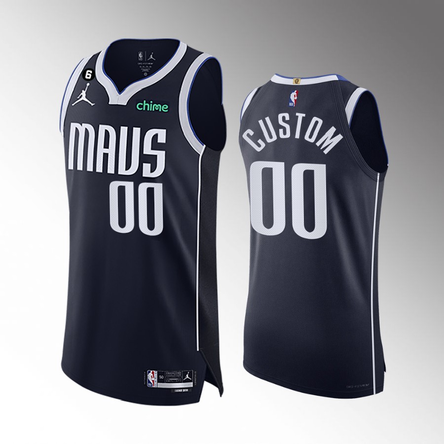 Custom 2022-23 Mavericks #00 Statement Edition Jersey Navy