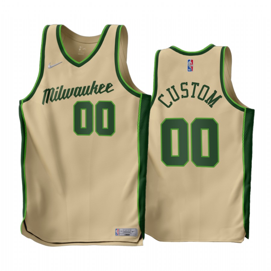 Custom 2022-23 Milwaukee Bucks Cream #00 Earned Edition Jersey