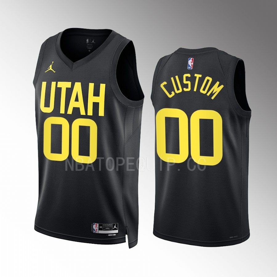 Custom 2022-23 Utah Jazz Black #00 Statement Edition Jersey