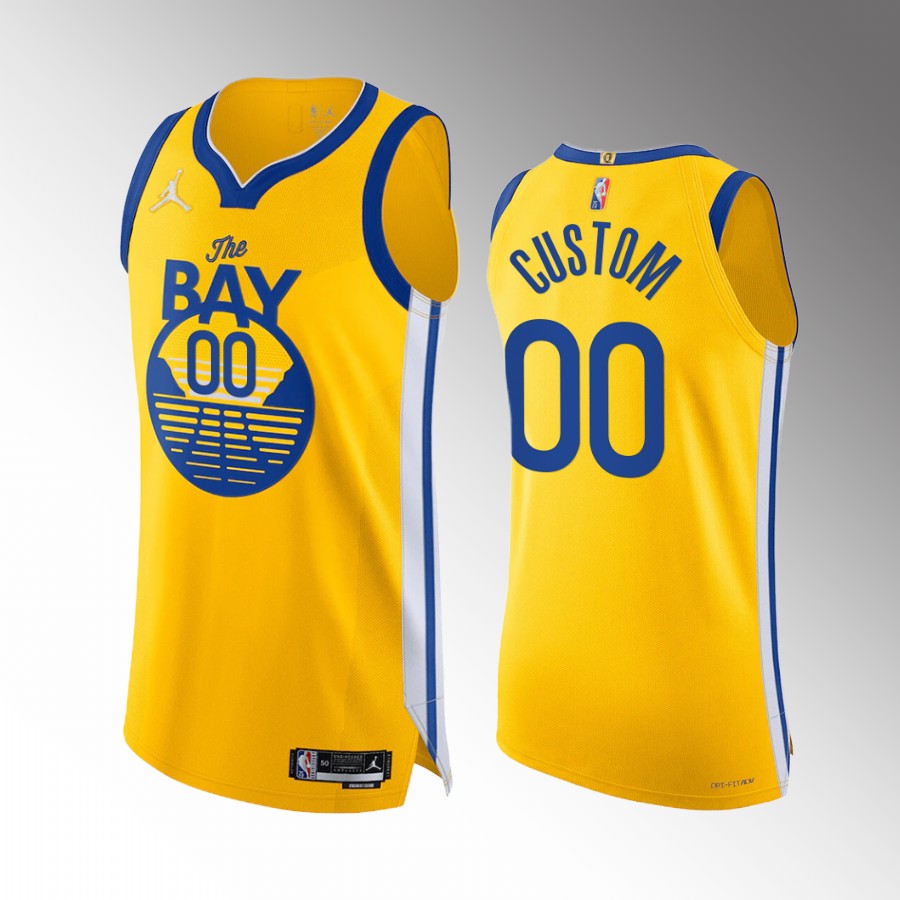 Custom 2022 Warriors #00 Statement Edition Jersey Gold