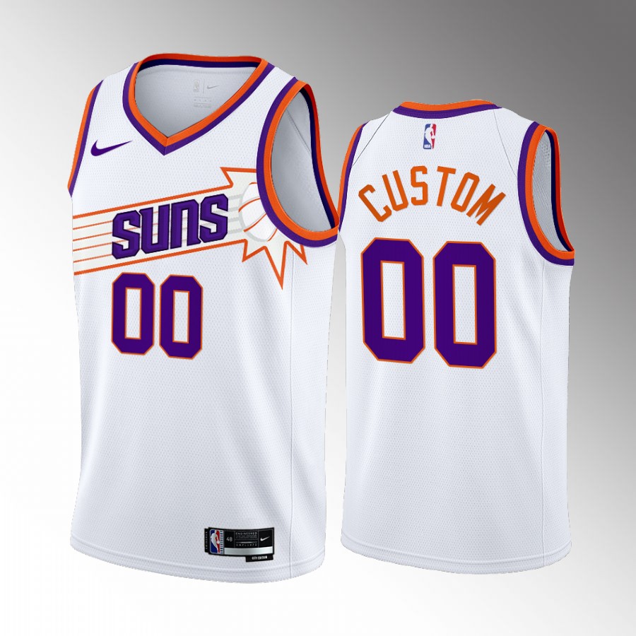 Custom 2023-24 Phoenix Suns White #00 Association Edition Jersey Swingman