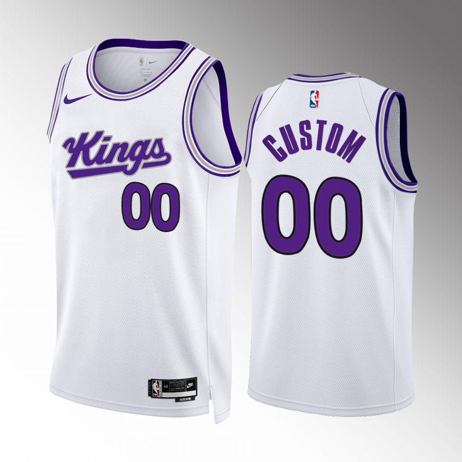 Custom 2023-24 Sacramento Kings White #00 Association Edition Jersey Swingman