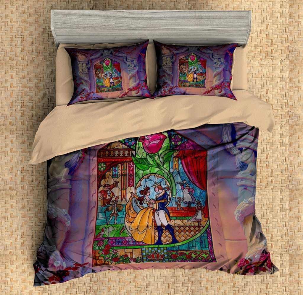 Custom 3D Beauty And The Beast Duvet Cover Bedding Set