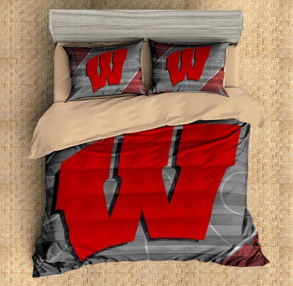 3D Wisconsin Badgers Duvet Cover Bedding Set