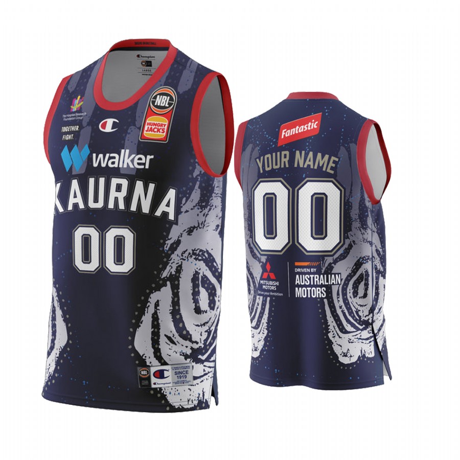 Custom Adelaide 36ers NBL Indigenous Round 2022 Jersey #00 Navy Special Edition Uniform