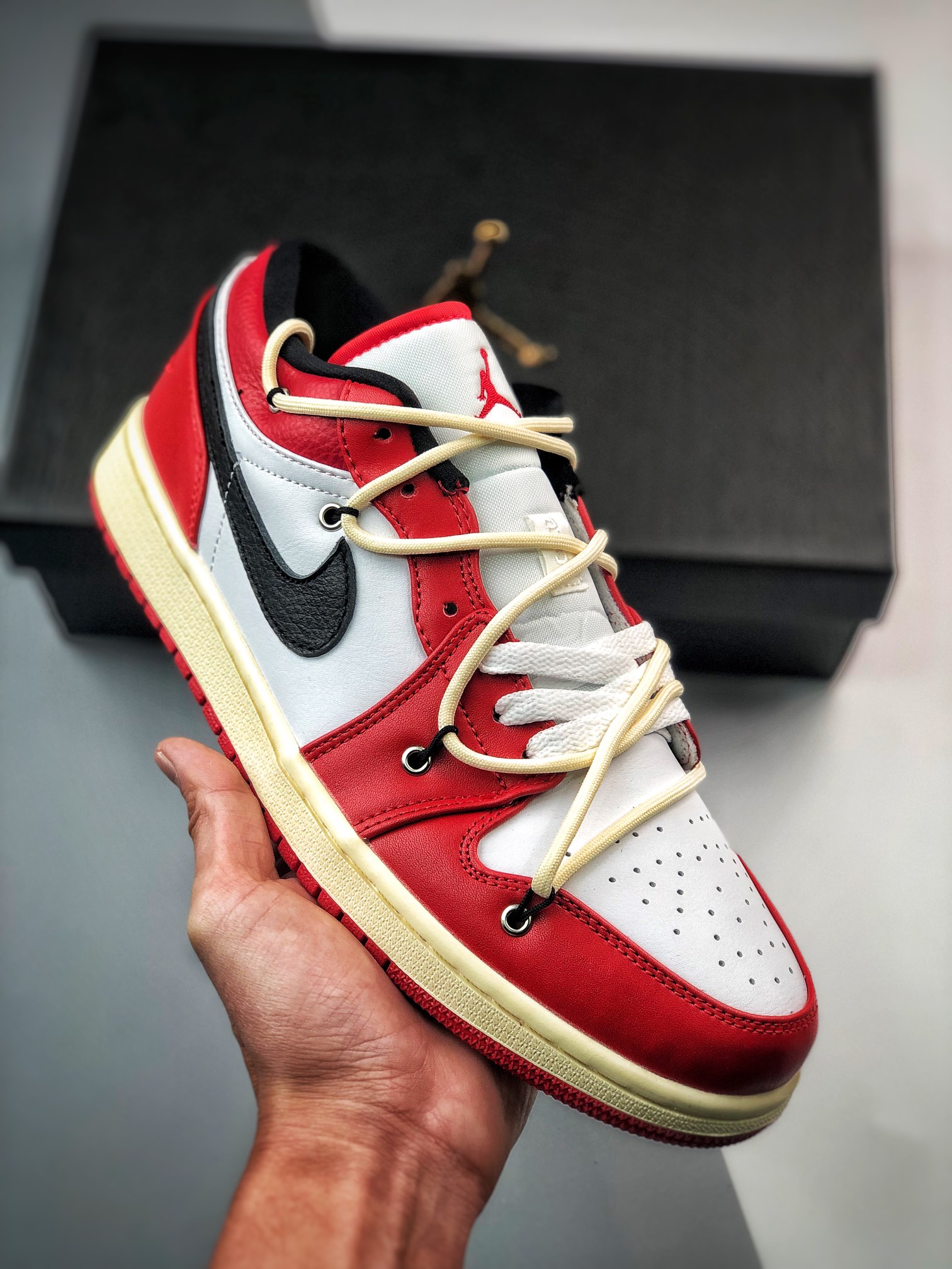Custom Air Jordan 1 Low ‘Chicago’ Red White For Sale