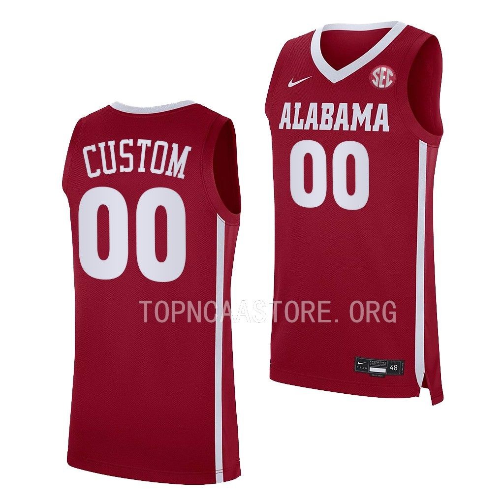 Custom Alabama Crimson Tide #00 Crimson College Jersey