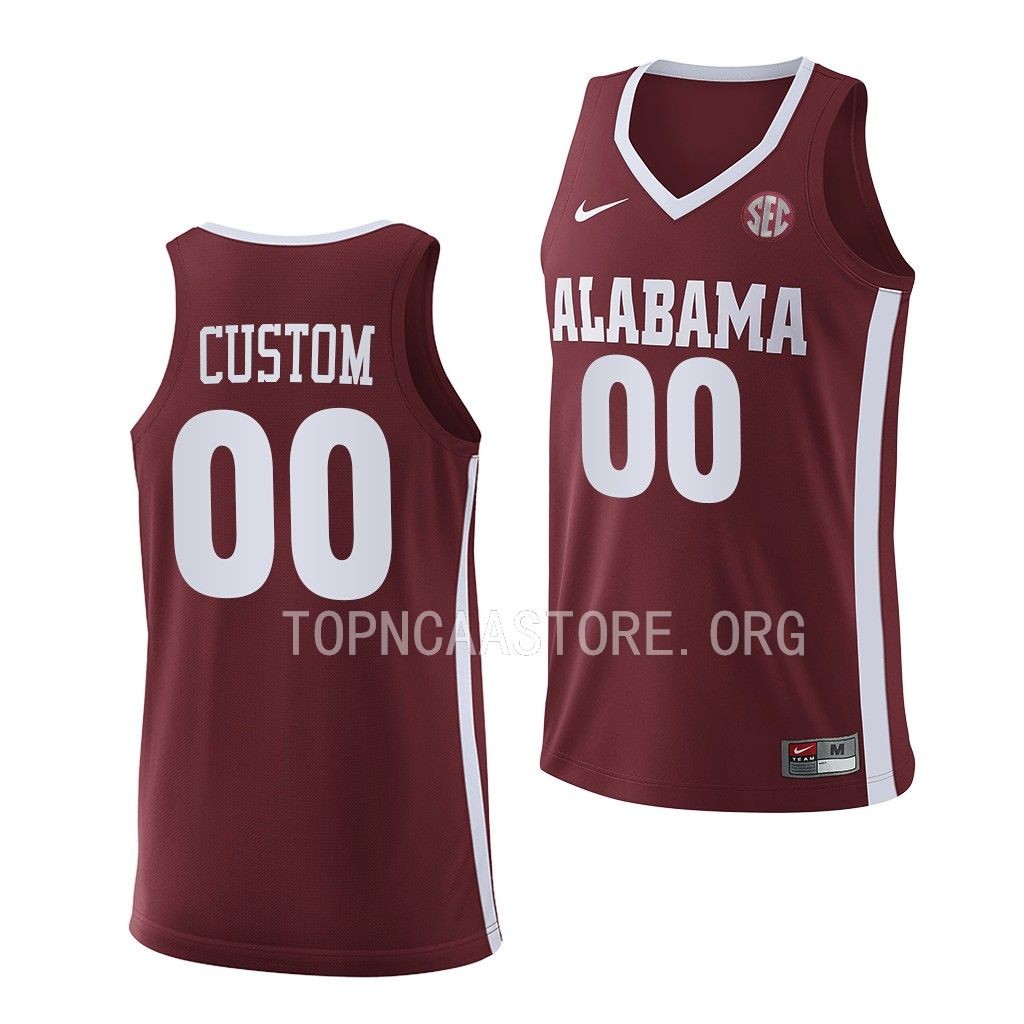 Custom Alabama Crimson Tide #00 Crimson Jersey 2022-23
