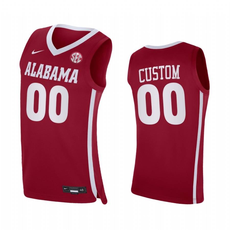 Custom Alabama Crimson Tide Red Jersey 2021-22 College