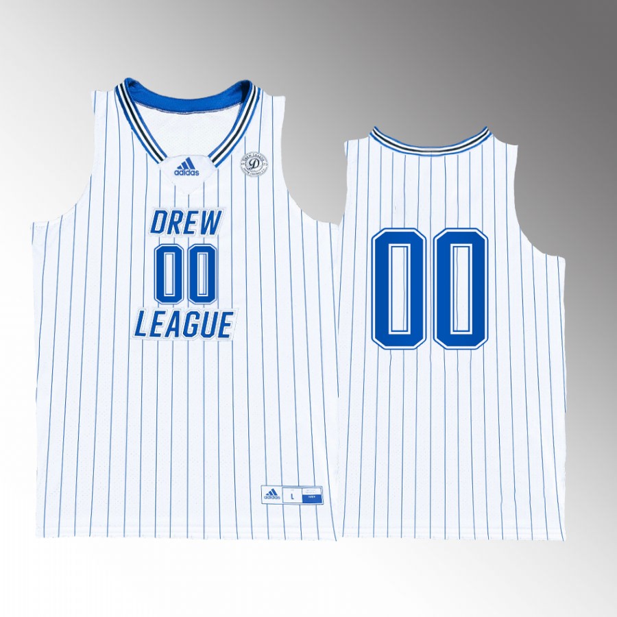 Custom Alumni Drew League #00 White Jersey