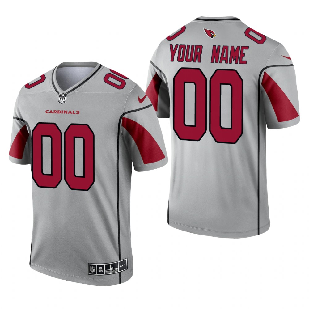 Custom Arizona Cardinals Silver Jersey Inverted Legend - Men's