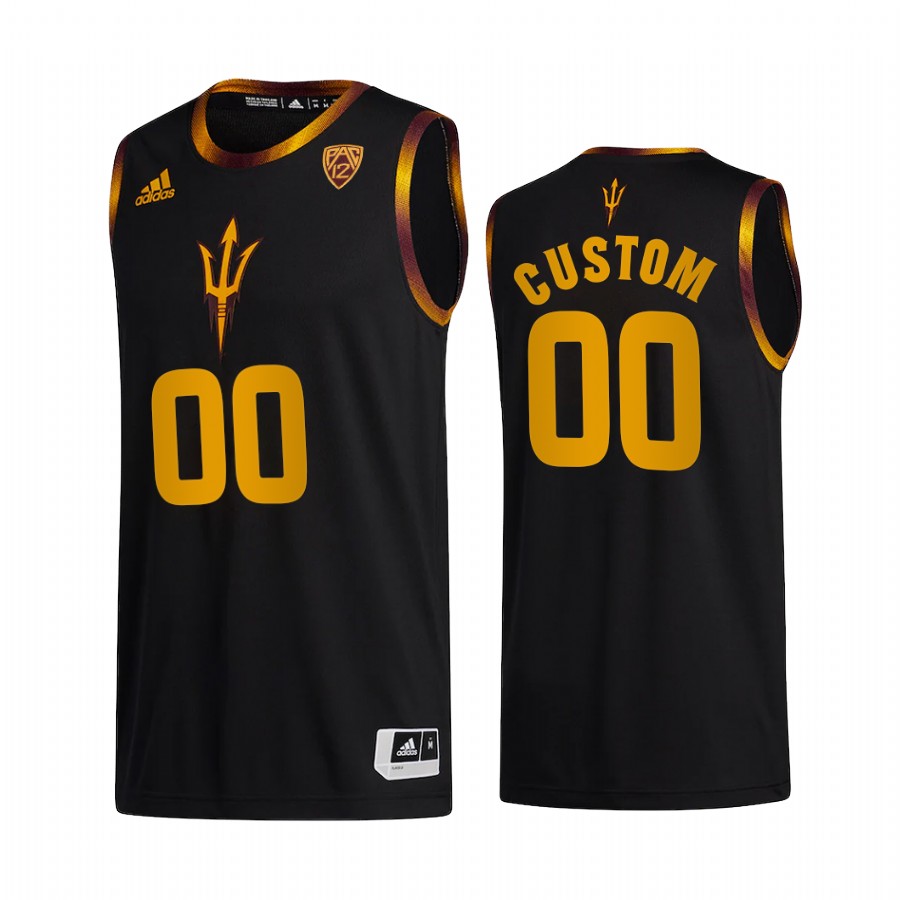 custom Arizona State Sun Devils Black Jersey 2022-23 College