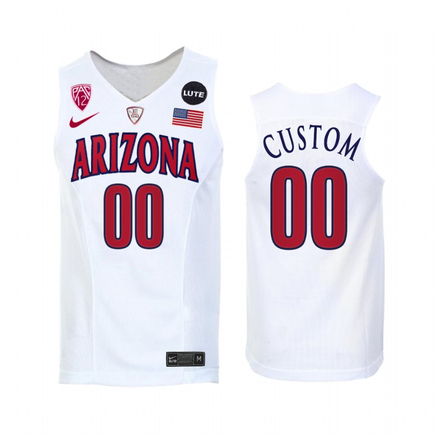Custom Arizona Wildcats White Jersey 2021-22 College