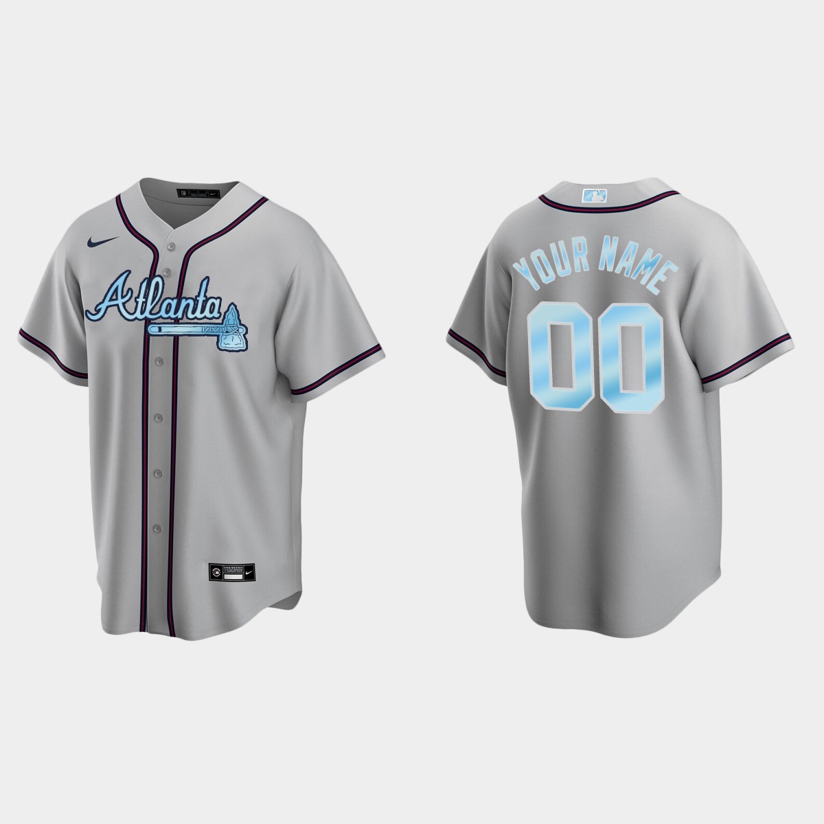 Custom Atlanta Braves 2022 Father's Day Jersey - Gray