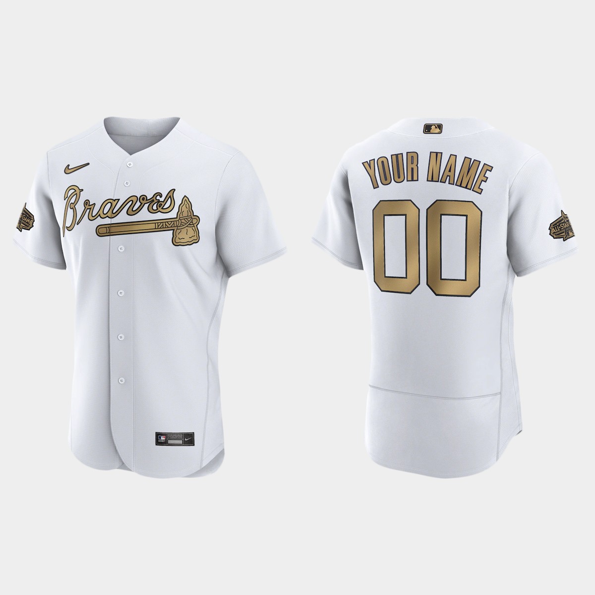 Custom Atlanta Braves 2022 MLB All-Star Game Jersey - White