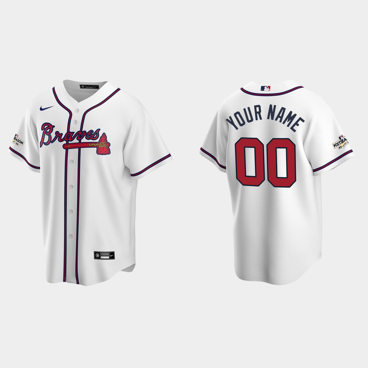 Custom Atlanta Braves 2022 Postseason Jersey - White