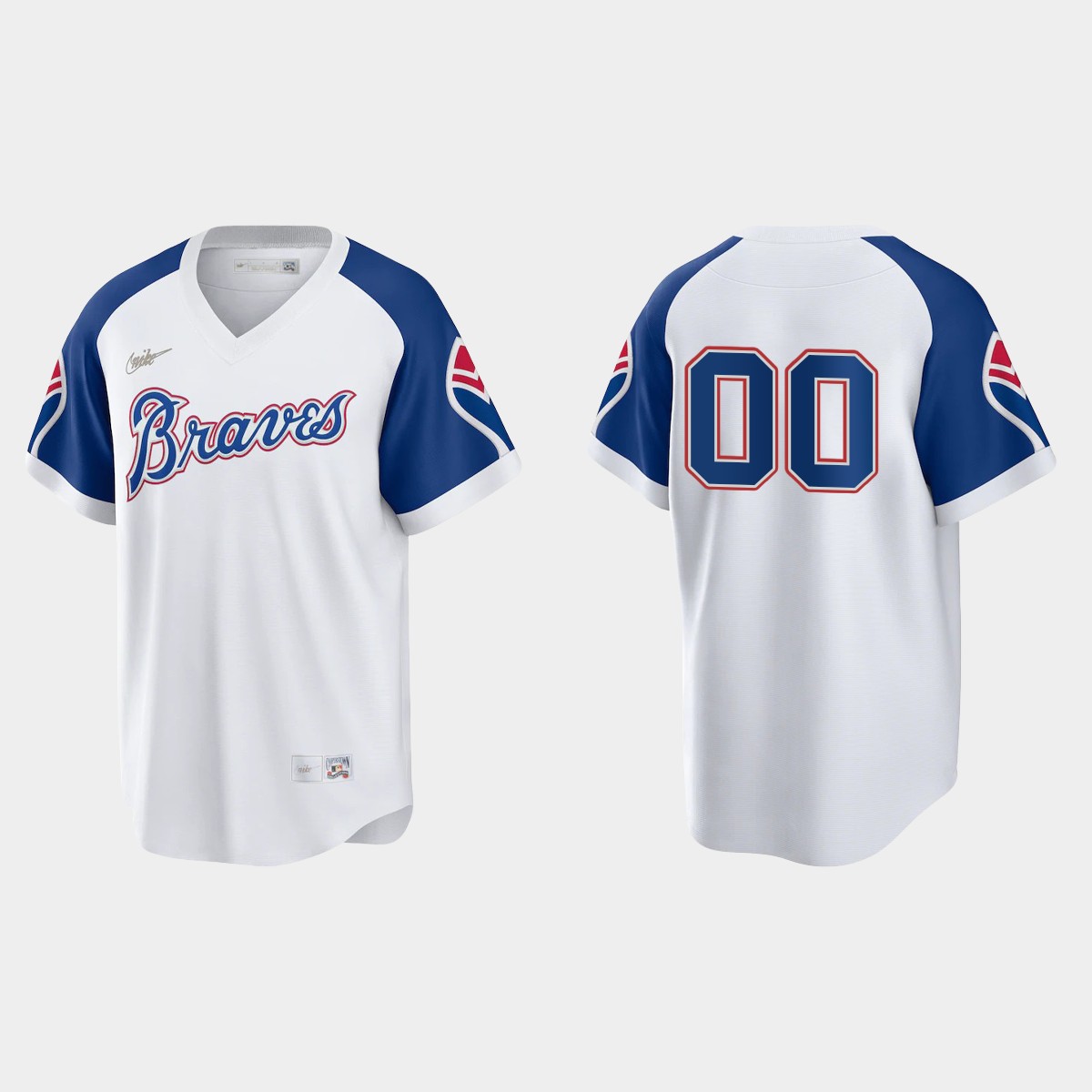 Custom Atlanta Braves Cooperstown Home Jersey - White