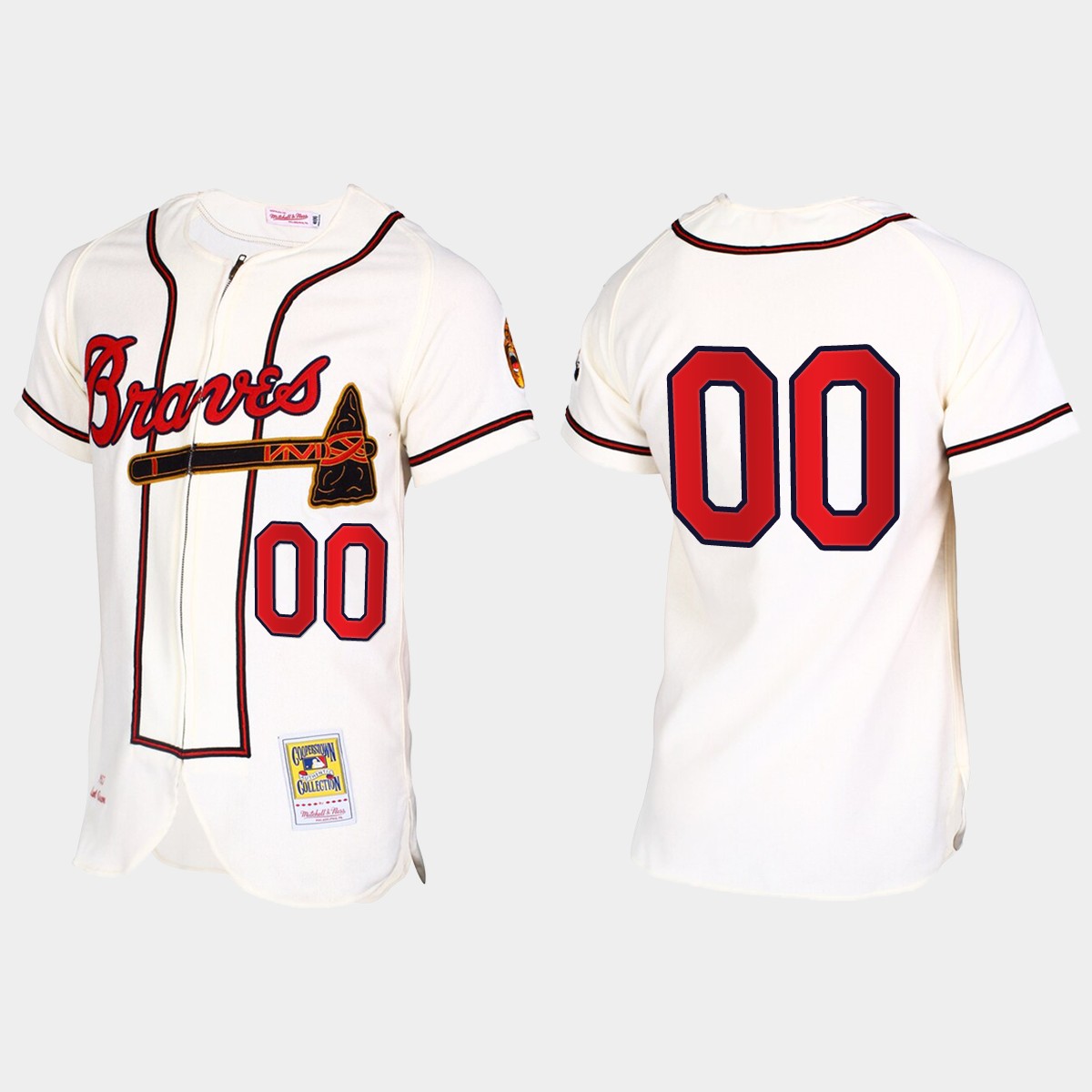 Custom Atlanta Braves Throwback Jersey - Cream