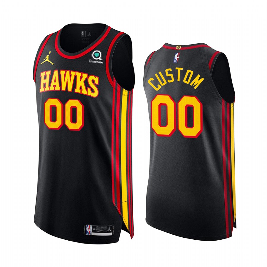 Custom Atlanta Hawks Black Statement 2020-21 Jersey