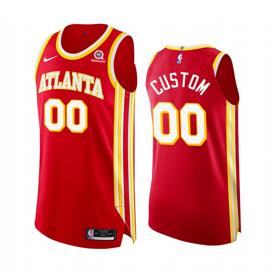 Custom Atlanta Hawks Red Icon 2020-21 Jersey