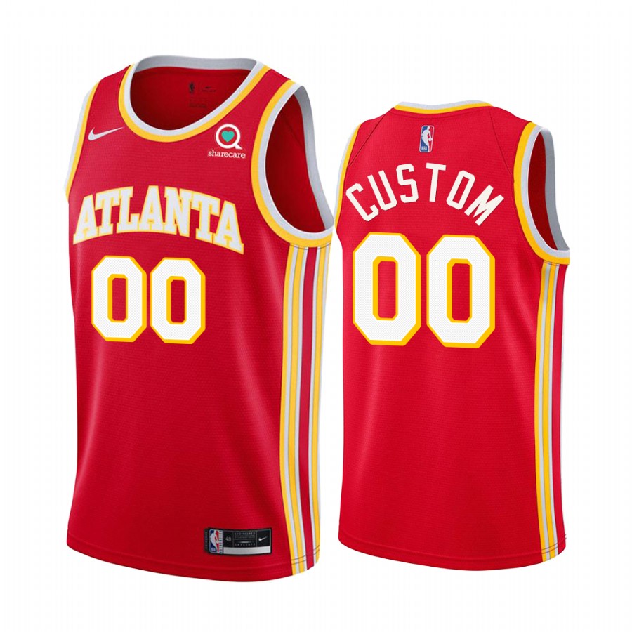 Custom Atlanta Hawks Red Icon Edition 2020-21 Jersey