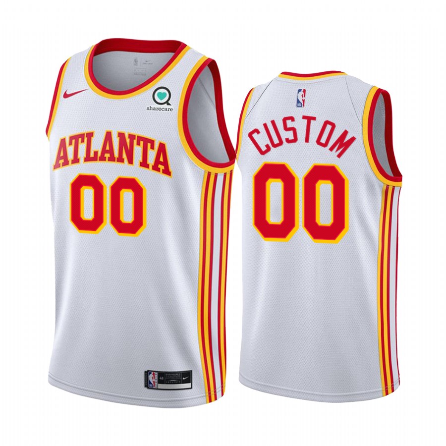 Custom Atlanta Hawks White Association Edition 2020-21 Jersey