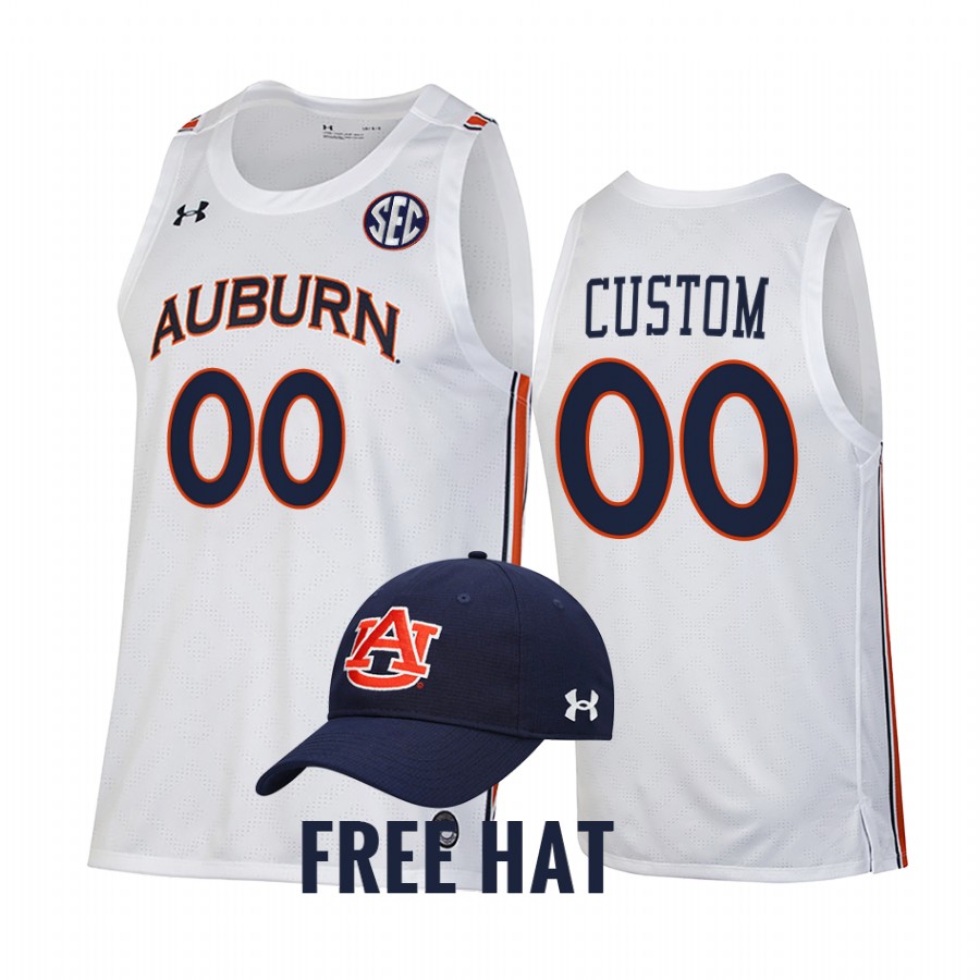 Custom Auburn Tigers White Jersey 2021-22 College Free Hat