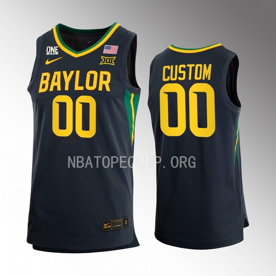 Custom Baylor Bears Anthracite Jersey 2022-23 Away