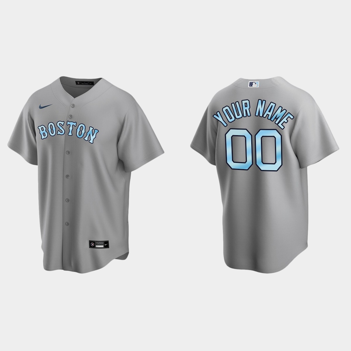 Custom Boston Red Sox 2022 Father's Day Jersey - Gray