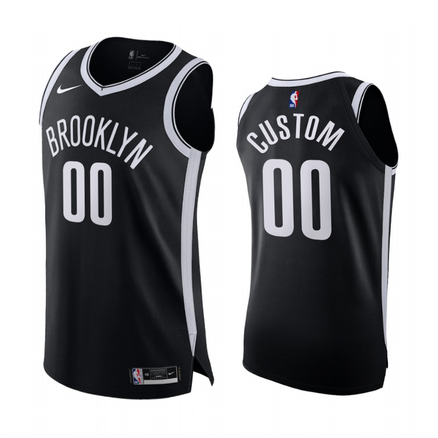 Custom Brooklyn Nets Black Icon 2020-21 Jersey