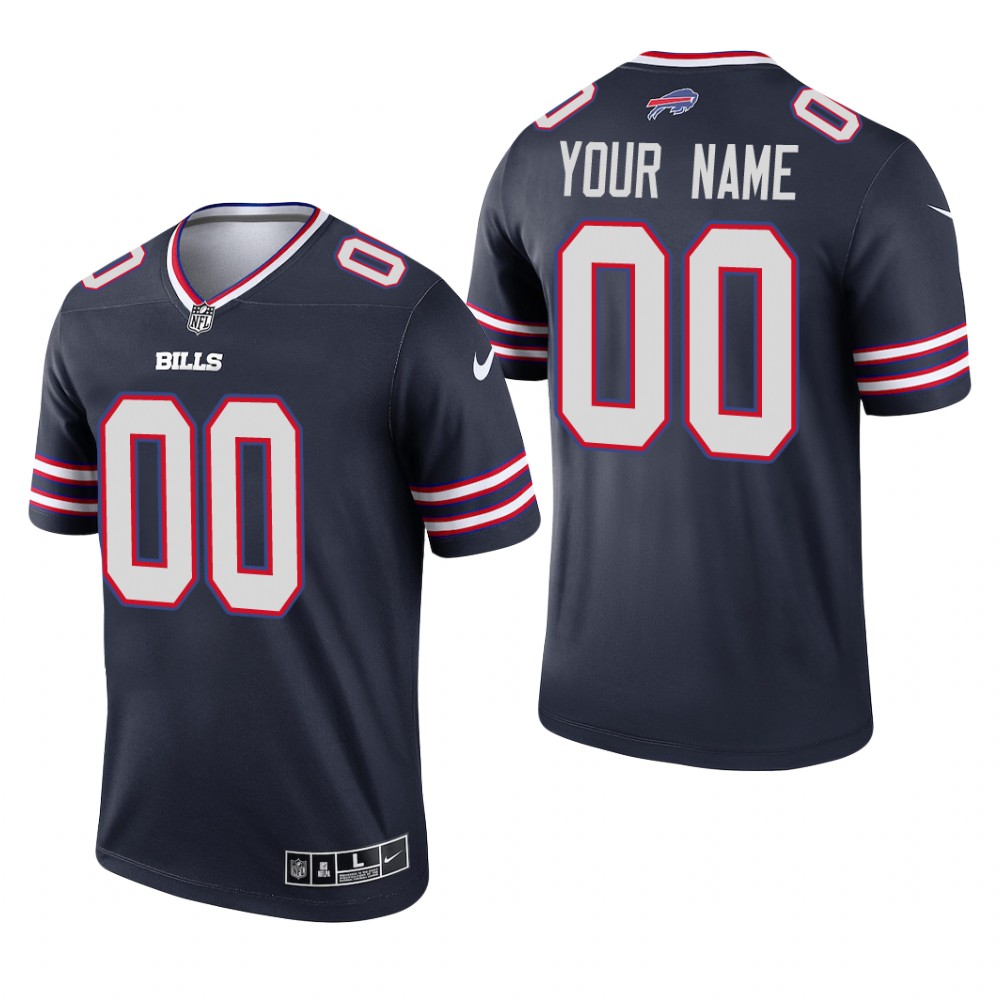 Custom Buffalo Bills Navy Jersey Inverted Legend - Men's