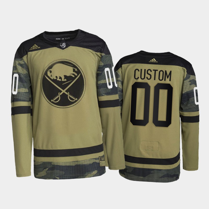 Custom Buffalo Sabres 2022 Military Appreciation Night Jersey Camo #00 Primegreen