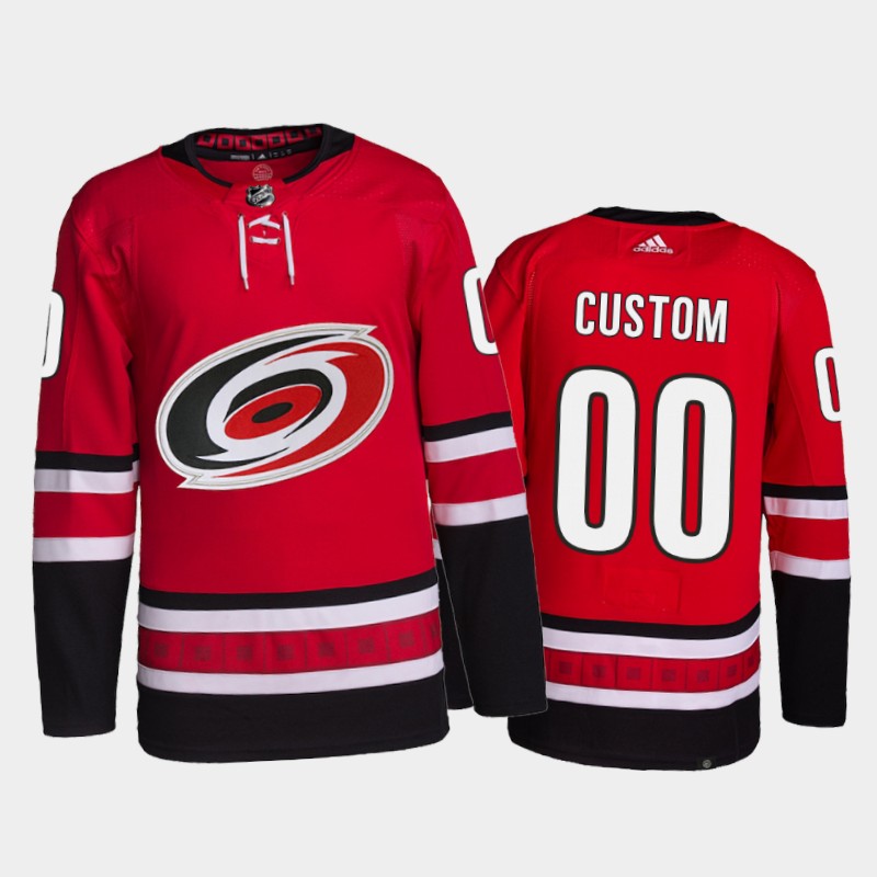 Custom Carolina Hurricanes Home Jersey 2021-22 Red #00 Primegreen Pro Uniform