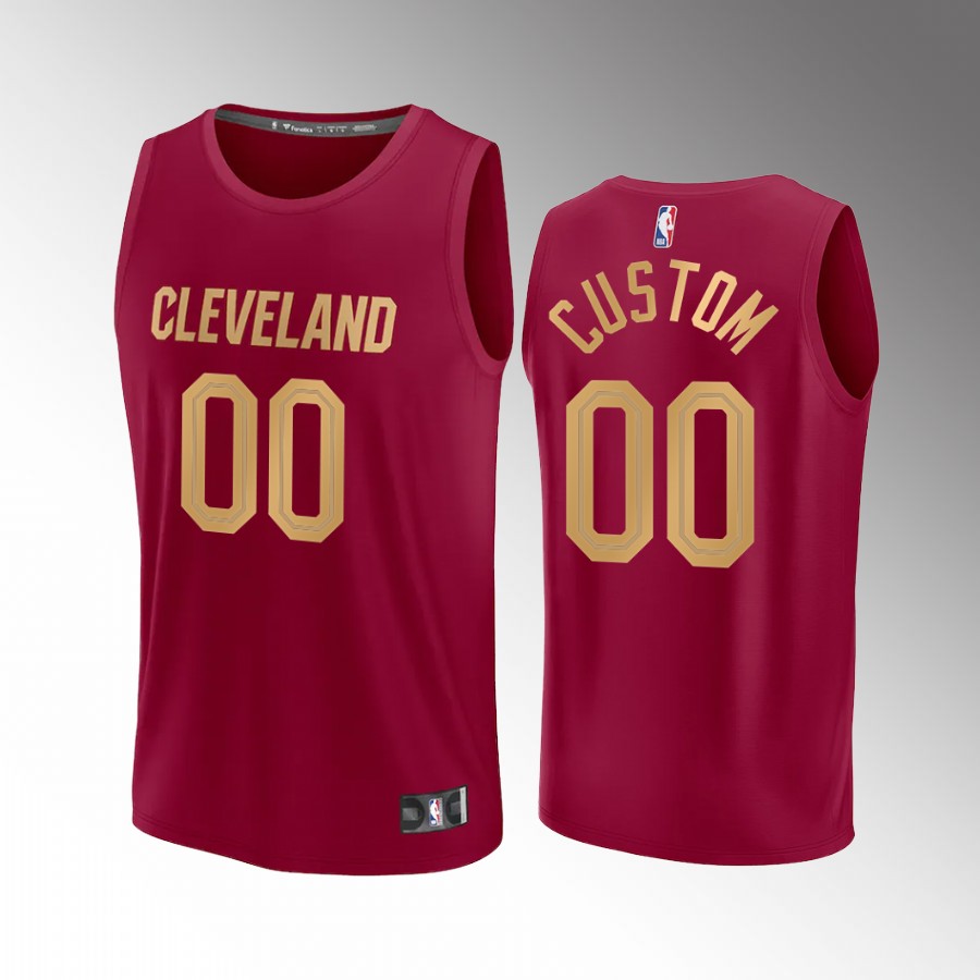 Custom Cavaliers #00 Wine Jersey Fast Break Fast Break 2022-23 Icon