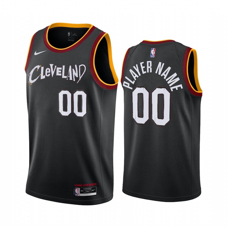 Custom Cleveland Cavaliers 2020-21 Black City Jersey New Uniform
