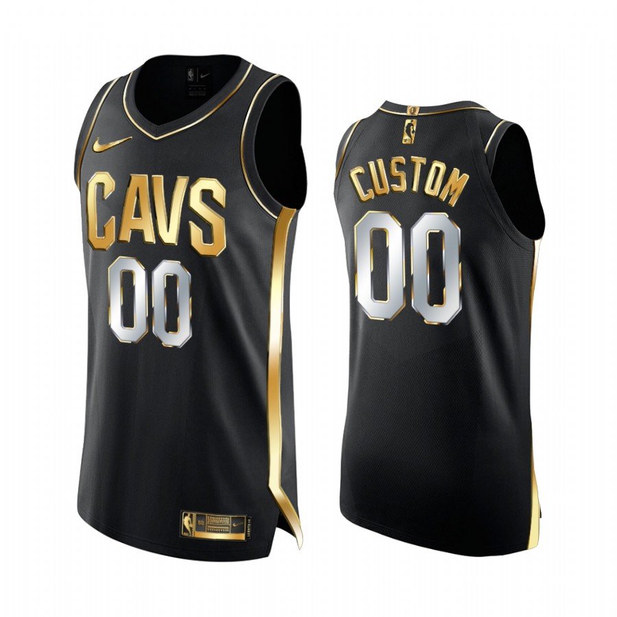 Custom Cleveland Cavaliers 2021 Black Golden Edition Jersey Limited