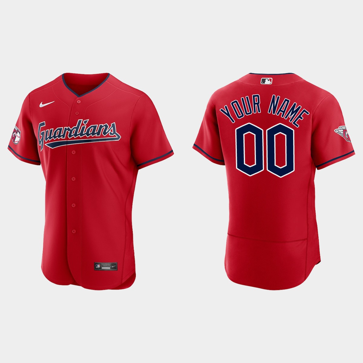 Custom Cleveland Guardians Jersey - Red