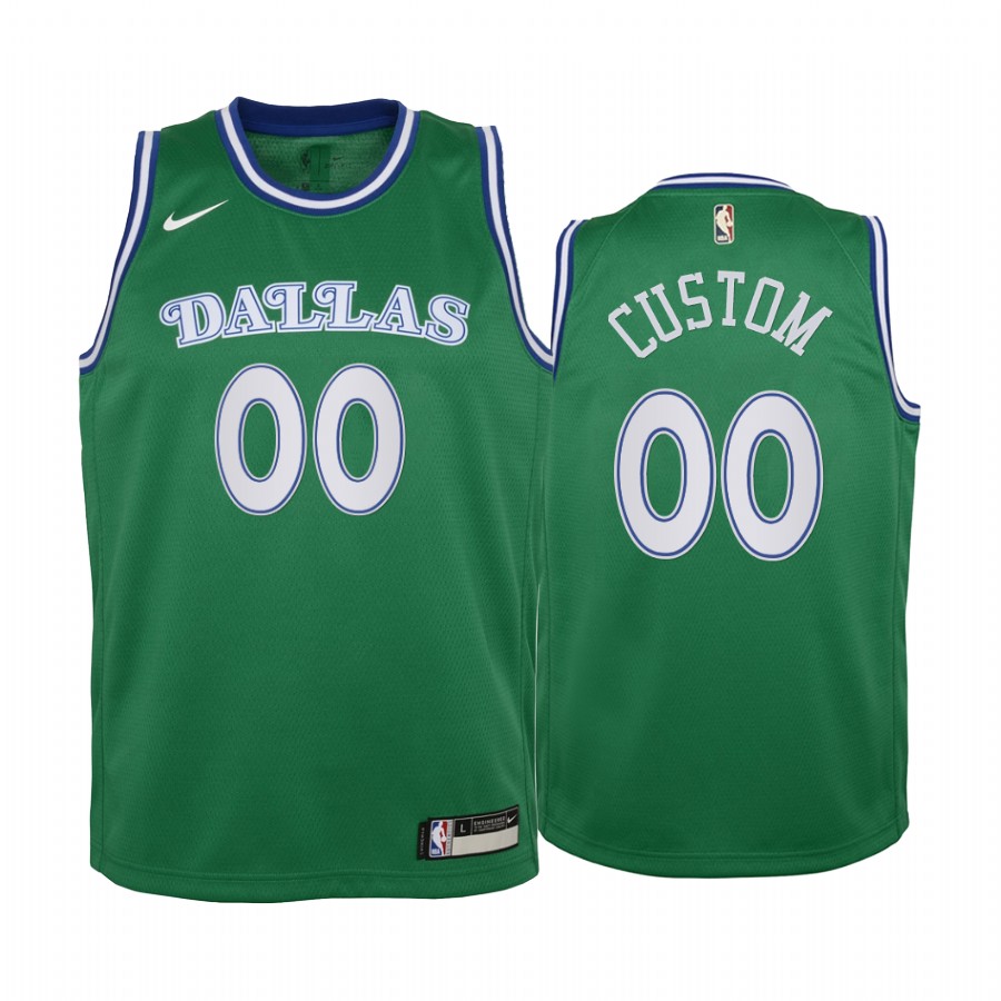 Custom Dallas Mavericks 2020-21 City Edition Youth Jersey - Green