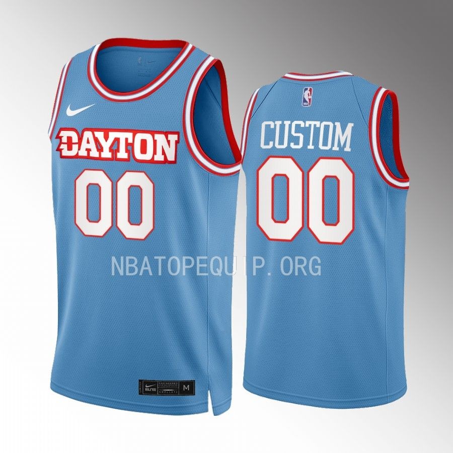 Custom Dayton Flyers Chapel Blue Jersey 2022-23 College Swingman