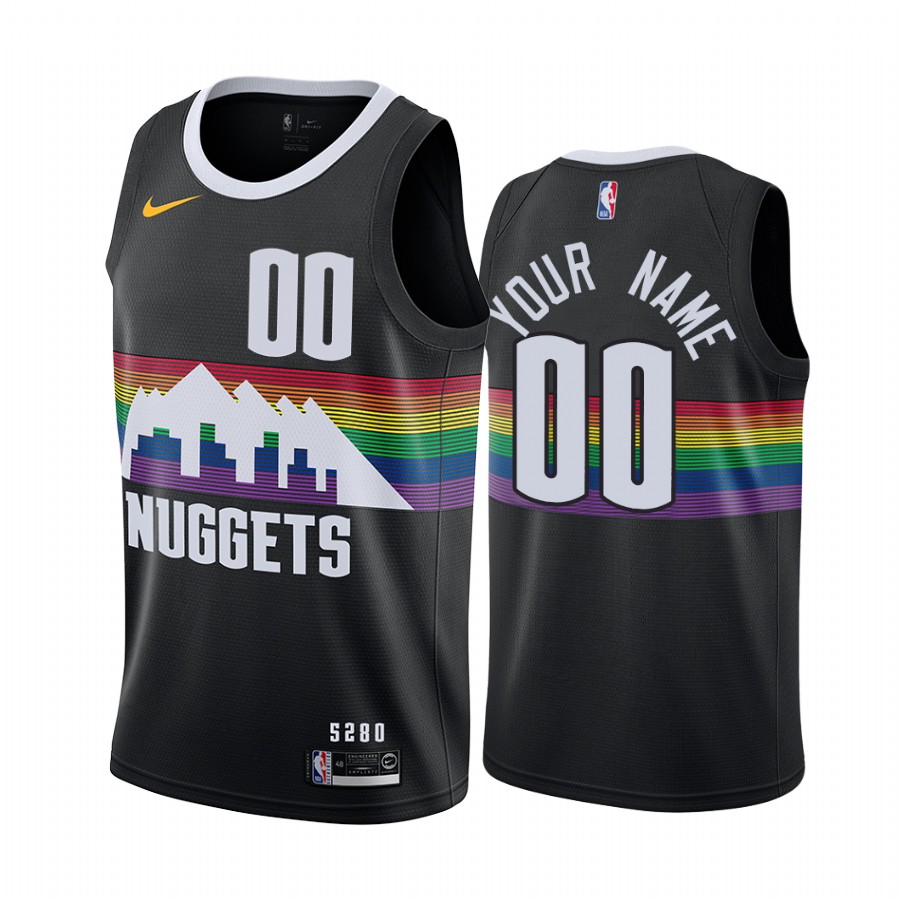 Custom Denver Nuggets 2019-20 City Edition Black Jersey