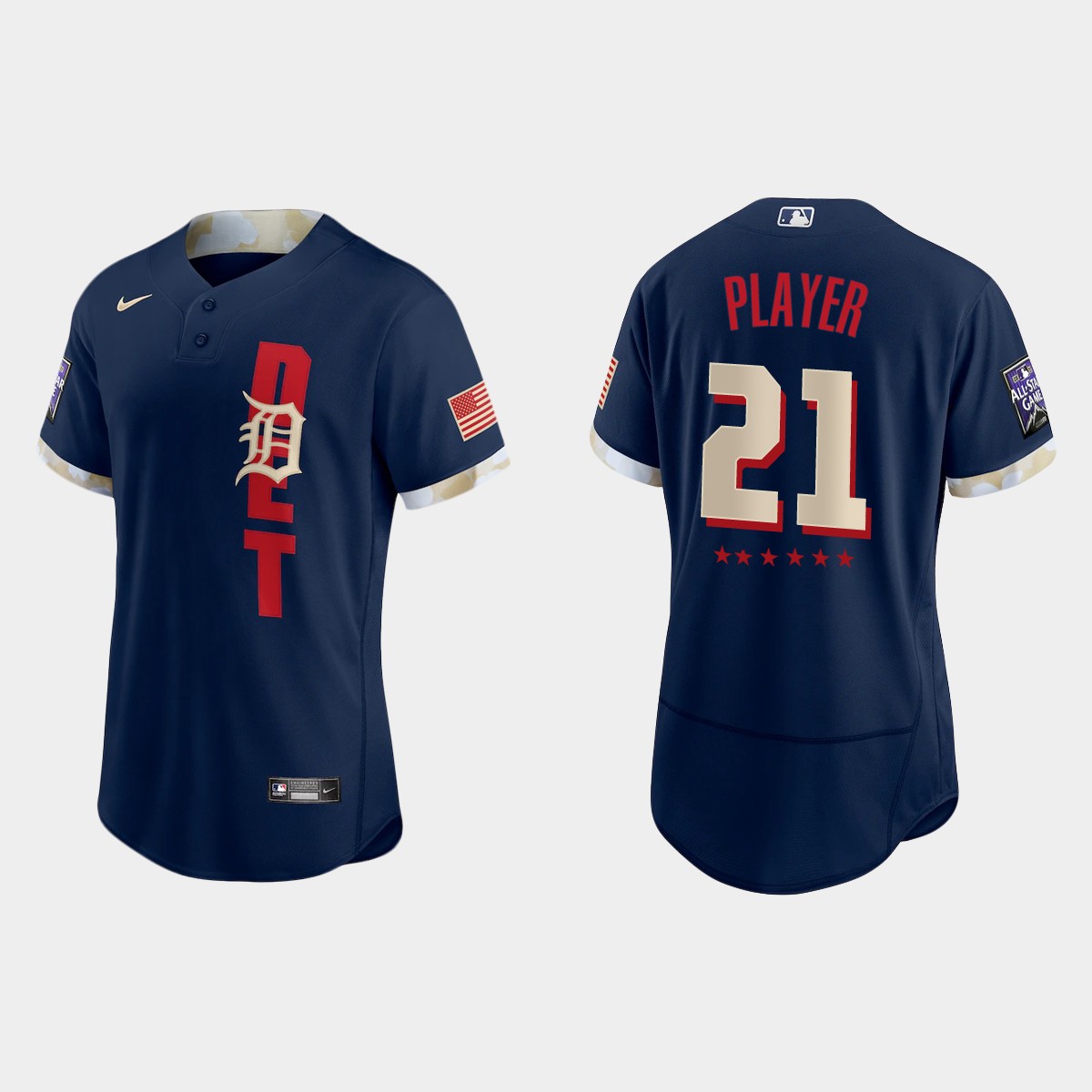 Custom Detroit Tigers 2021 MLB All-Star Game Jersey – Navy
