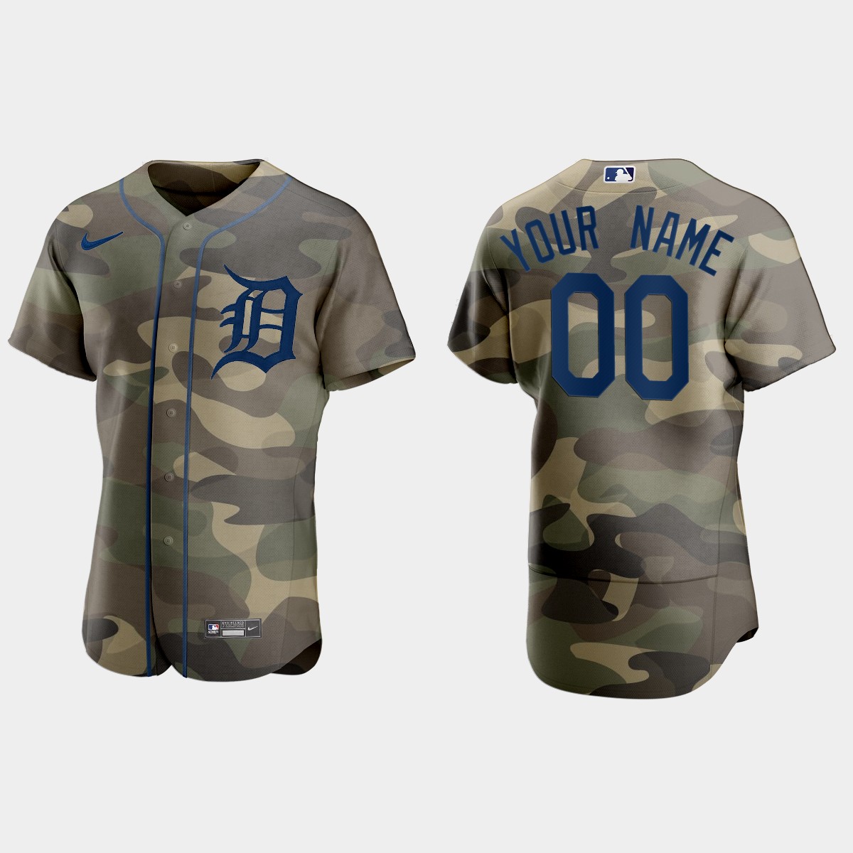 Custom Detroit Tigers 2021 National Armed Forces Day Jersey – Camo