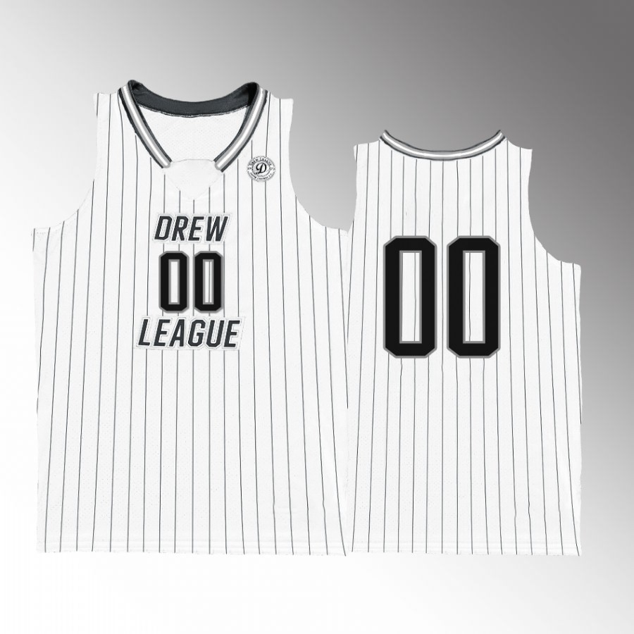 Custom Drew League #00 White Jersey