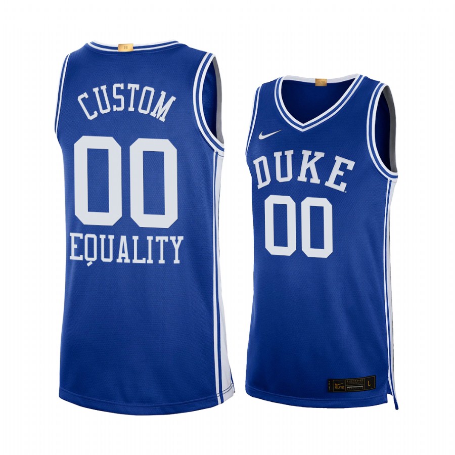 Custom Duke Blue Devils Blue Equality Social Justice Limited 2020-21 Jersey
