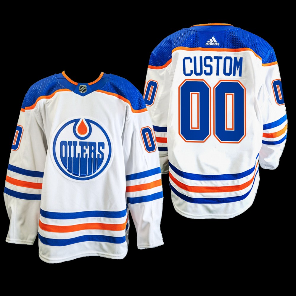 Custom Edmonton Oilers Primegreen Jersey 2022-23 White #00 Away Uniform