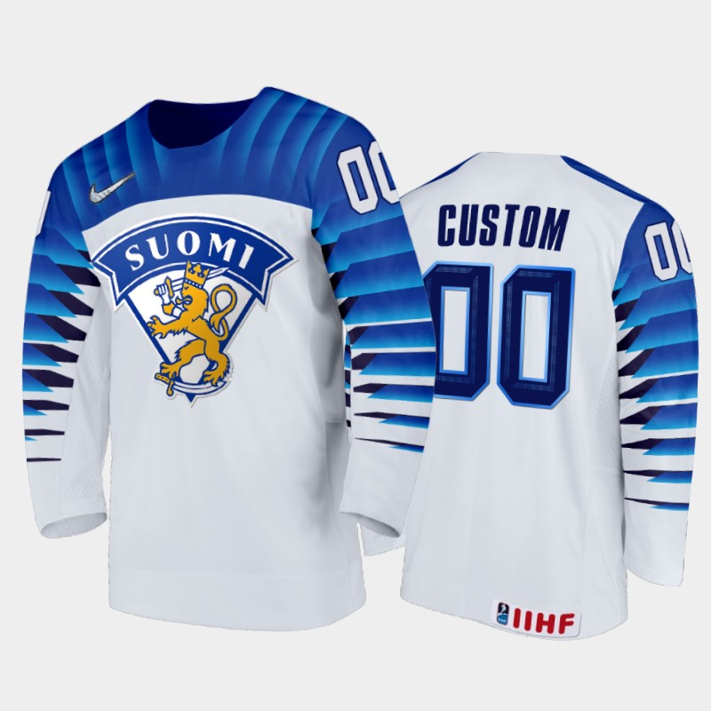 Custom Finland White Home Jersey 2022 IIHF World Junior Championship