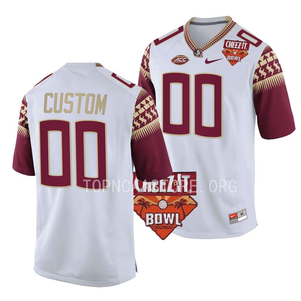 Custom Florida State Seminoles 2022 Cheez-It Bowl White Men College 00 Jersey
