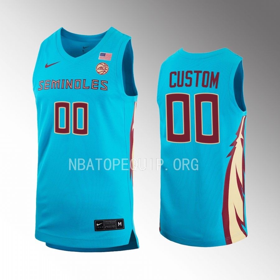 Custom FSU Seminoles Turquoise Jersey 2022-23 Alternate