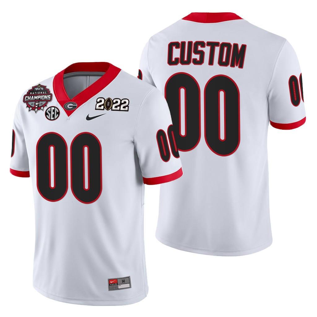 Custom Georgia Bulldogs 2021-22 CFP National Champions White 00 Jersey Men